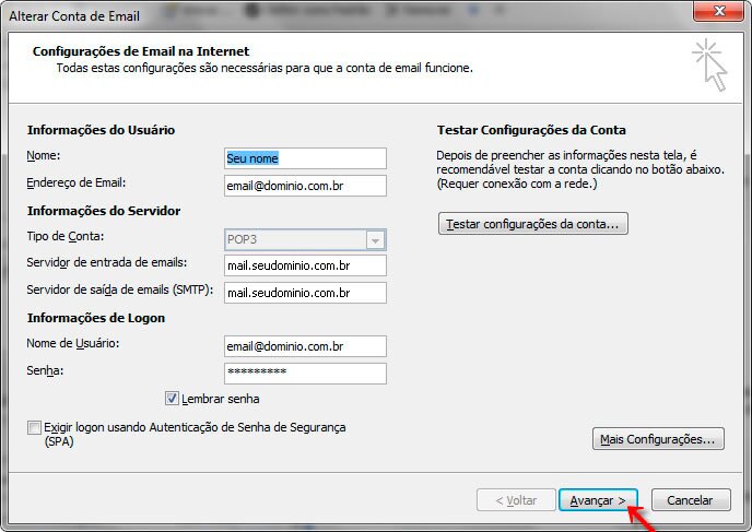 Passo 08 - Configuração de E-mail Outlook 2007