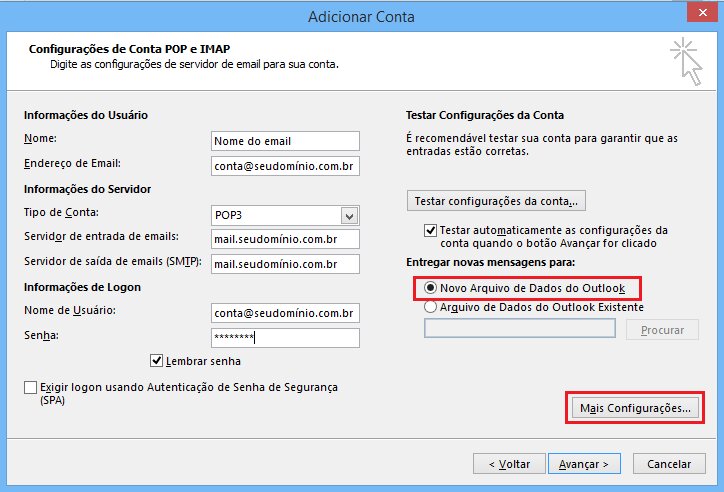 Passo 05 - Configuração de E-mail Outlook 2016